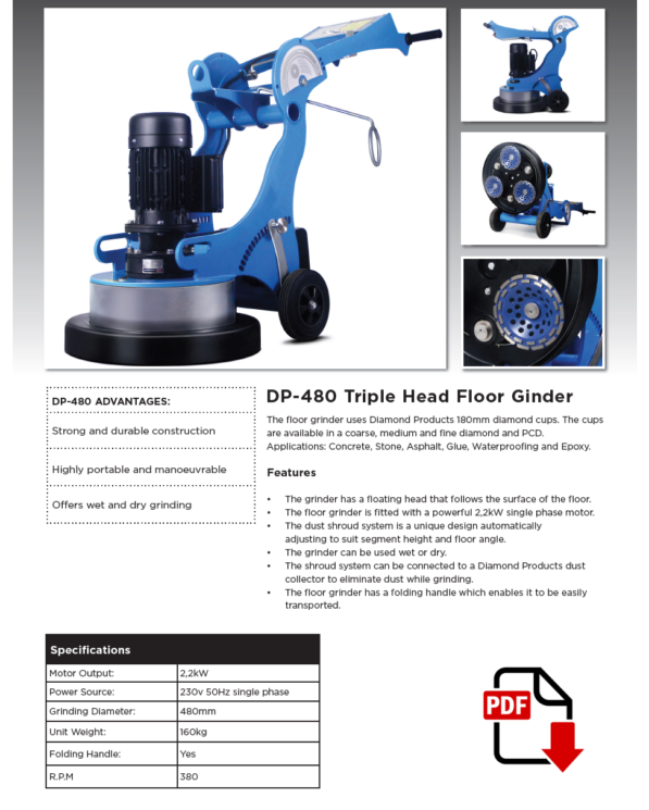 DP-480 Triple Head Floor Grinder